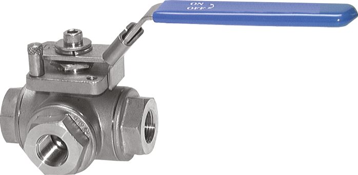 Exemplary representation: Stainless steel 3-way ball valve