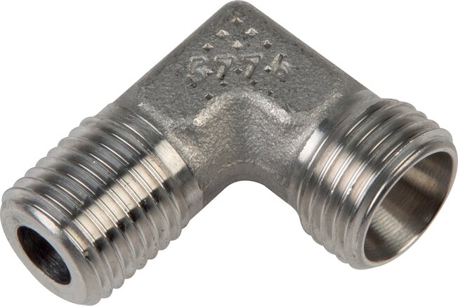 Exemplary representation: Elbow screw-in fitting, metric, without nut & cutting ring, galvanised steel