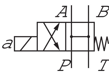 Schematic symbol: 4/2-directional valve, HA circuit